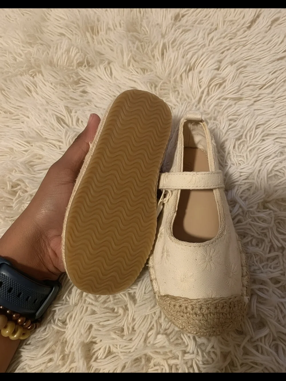 Zara Cream Floral Mary Jane Espadrille for Kids